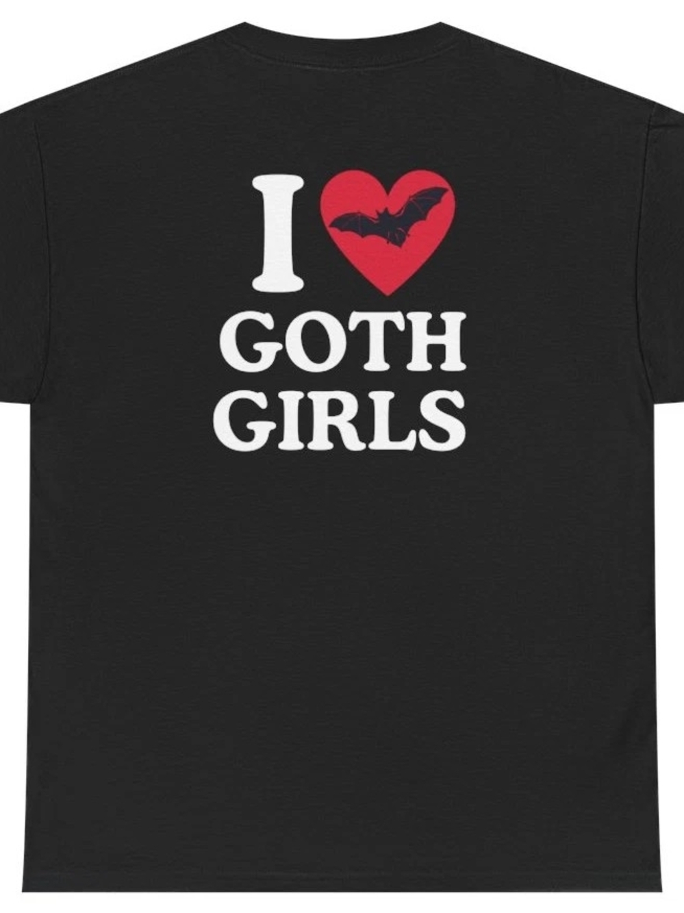 Gildan Black Kids Tee with Red Heart Bat Graphic